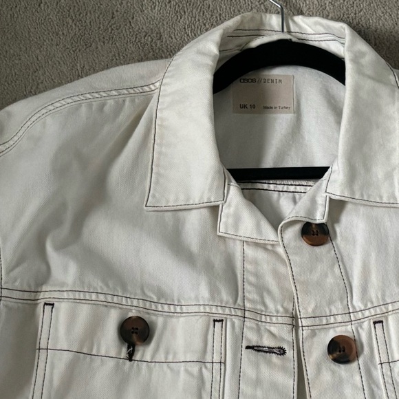 White Cropped Jean Jacket - Picture 2 of 4